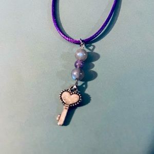 Rustic key amethyst and Laboradite necklace